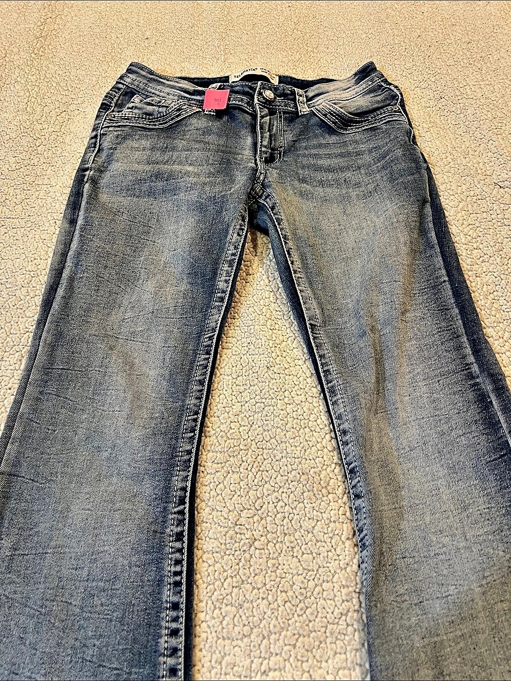 Telepatía Boot Cut Skull Pocket Jeans Blue US 9